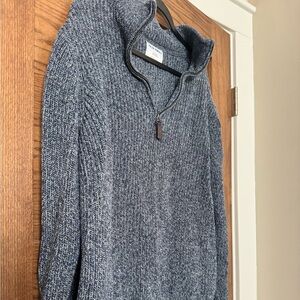 Half-Zip Blue Knit Men’s Old Navy Cotton Sweater